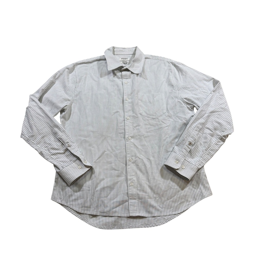 Bonobos White Stripe Tailored Fit Oxford Cloth Button Shirt Academia Classy